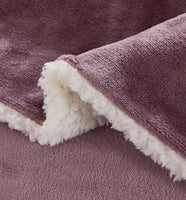 2-in-1 Teddy Sherpa Quilt Cover Set (Mauve, Double)