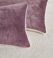 2-in-1 Teddy Sherpa Quilt Cover Set (Mauve, Double)