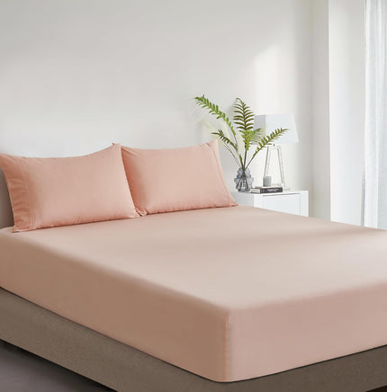 100% Vintage Washed Cotton Fitted Sheet Combo Set – 100% Natural Cotton, Ultra Soft & Breathable – Includes Fitted Sheet &...