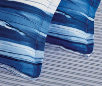 Print Microfibre Quilt Cover Set - Ultra Soft with Zipper Closure (Ethan, Queen Size)