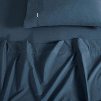 Gioia Casa Vintage Washed 100% Cotton Soft Breathable Sheet Set - Dark Indigo - King Single