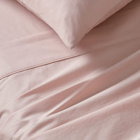 Gioia Casa Vintage Washed 100% Cotton Soft Breathable Sheet Set - Pink - King Single
