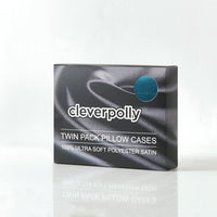 Satin Pillowcases - Silky Soft Polyester Satin with Zipper Closure - Teal, 48cm x 73cm (Twin Pack)