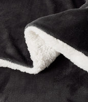 Gioia Casa 2 in 1 Teddy Sherpa Quilt Cover Set and Blanket (Charcoal, Super King)