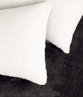 Gioia Casa 2 in 1 Teddy Sherpa Quilt Cover Set and Blanket (Charcoal, Super King)