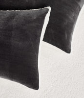 Gioia Casa 2 in 1 Teddy Sherpa Quilt Cover Set and Blanket (Charcoal, Super King)