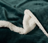 Gioia Casa 2 in 1 Teddy Sherpa Quilt Cover Set and Blanket (Emerald Green, Super King)