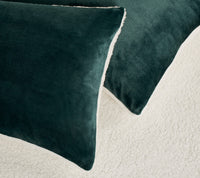 Gioia Casa 2 in 1 Teddy Sherpa Quilt Cover Set and Blanket (Emerald Green, Super King)
