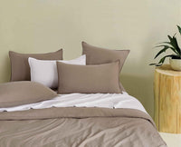 Vintage Washed Microfibre Quilt Cover Set (Truffle, Super King)