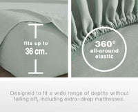 Vintage Washed Microfibre Sheet Set (Sage, Super King)