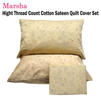 Marsha High Thread Count Cotton Quilt Cover Set Double