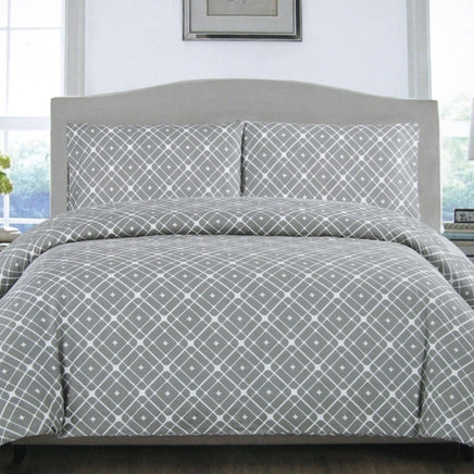 Artex Grey Stars Quilt Cover Set Queen