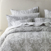 Bianca Olivia Grey Polyester Cotton Jacquard Coverlet Set Queen/King