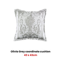 Bianca Olivia Grey Square Filled Cushion