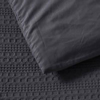 Bianca Kahlani Charcoal Waffle Quilt Cover Set Double