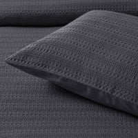 Bianca Kahlani Charcoal Waffle Quilt Cover Set Queen