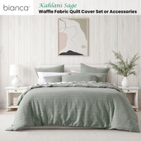 Bianca Kahlani Sage Waffle Quilt Cover Set Super King