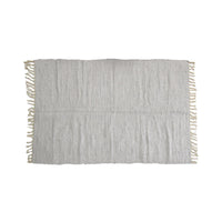 Large Chindi Cotton Handmade Floor Mat with Tassels 90 x 150 cm Silver