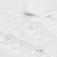 Algodon Adele White Cotton Ruffle Quilt Cover Set King