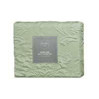 Ardor Adeline Sage Jacquard Damask Quilt Cover Set Queen