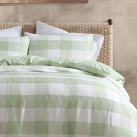 Ardor Ashlea Sage Oversized Waffle Check Quilt Cover Set King