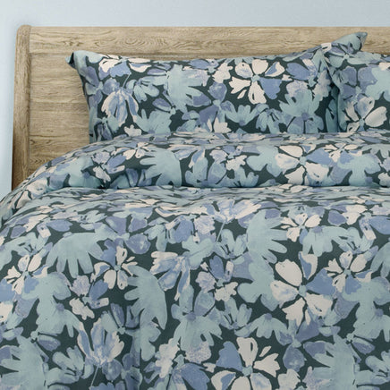 Ardor Eadie Teal Floral Printed Quilt Cover Set King