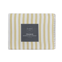 Ardor Frankie Yellow Stripe Yarn Dyed Reversible Quilt Cover Set Queen