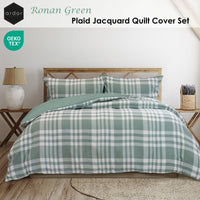 Ardor Ronan Green Plaid Jacquard Quilt Cover Set King