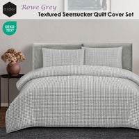 Ardor Rowe Grey Textured Seersucker Quilt Cover Set King