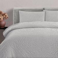 Ardor Rowe Grey Textured Seersucker Quilt Cover Set Queen