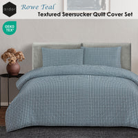 Ardor Rowe Teal Textured Seersucker Quilt Cover Set King