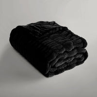 Ardor Clayton Faux Fur Soft Plush Throw Rug 130x170cm Black