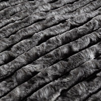 Ardor Cole Ash Striped Faux Fur Soft Plush Throw Rug 130x170cm