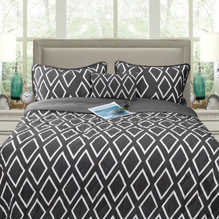 Ramesses Alena Charcoal 4 Pcs Ultrasonic Comforter Set Queen