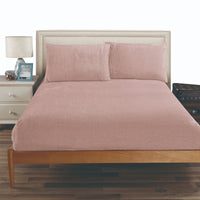 Ramesses Teddy Fleece Fitted Sheet Combo Set Rose Pink Double