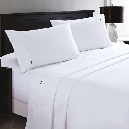 Deluxe Linen 1200TC Cotton Rich Sheet Set White King Single