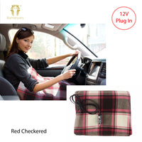 Ramesses Electric heated Car Snuggle 110 x 150 cm Red Checkered