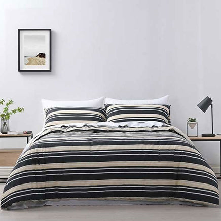 Jason Brighton Charcoal Quilt Cover Set Double