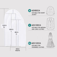 6Pcs Suit Dress Clothing Dust Cover Bag Jacket Wardrobe Storage Coat Protector (2M+2L+2XL)