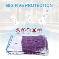 6 Pcs Set Vacuum Storage Bags Space Saver Seal Compressing Various Size with Air Pump(1S+2M+2L+1XL)