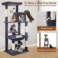 VaKa 143cm Cat Tree Scratching Post Scratcher Tower Condo House Furniture Wood