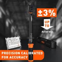 3Pc 1/2" Drive Click Torque Wrench Ratchet Socket  Adaptor Extension WorkShop