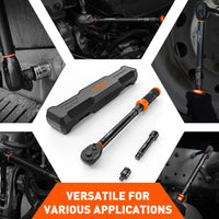 3Pc 1/2" Drive Click Torque Wrench Ratchet Socket  Adaptor Extension WorkShop