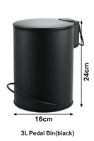 3L Soft Close Pedal Bin Black
