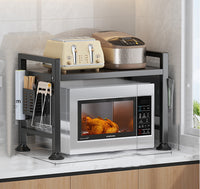 Multifunctional Microwave Shelf Storage Cutlery Tray Spice Holder Kitchen Rack Black