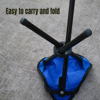 Folding Portable Beach Chair Fishing Stool Outdoor Lightweight Camping Chair - Blue