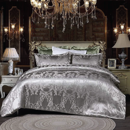 Dreamfields - Silvery Royal Quilt Cover Set - (3pcs, King Size)