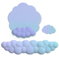 3 Piece Cloudy Gradient Memory Foam Wrist & Mouse Pad Set Blue+Gray - Green