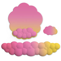 3 Piece Cloudy Gradient Memory Foam Wrist & Mouse Pad Set Blue+Gray - Green