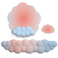 3 Piece Cloudy Gradient Memory Foam Wrist & Mouse Pad Set Blue+Gray - Green